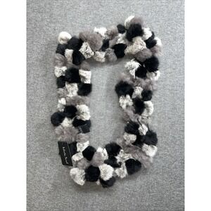 Marcus Adler New York Infiniti scarf Ginuwine rabbit fur Black Gray